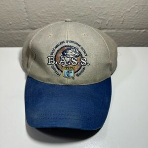 Vintage Hat: B.A.S.S. Beige and Blue Cap
